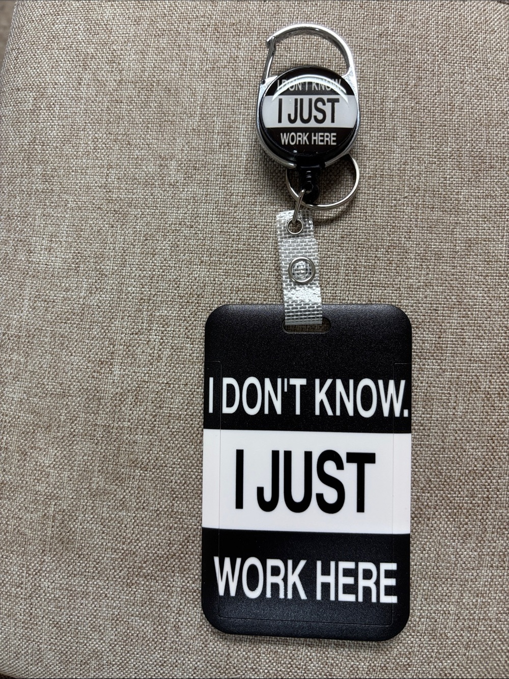 Black and White Badge Reel ID Holder